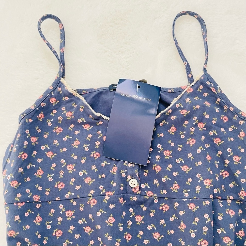 Brandy Melville Mini Blue Floral Dress - Picture 4 of 6